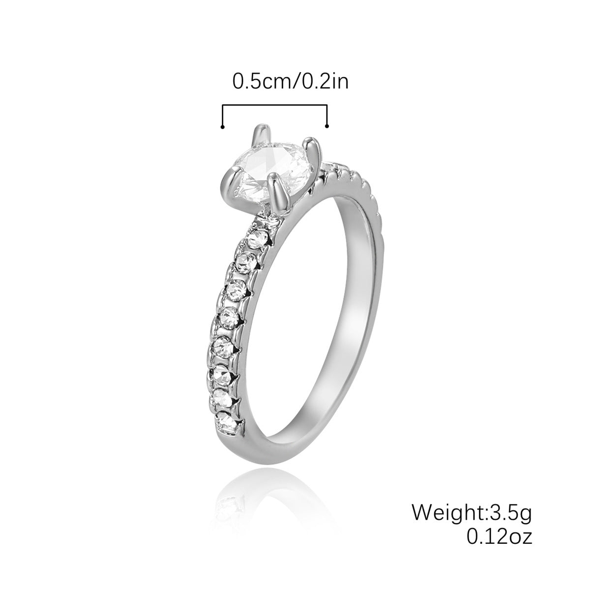 Wholesale Heart shaped zircon silver Valentine' s Day ring