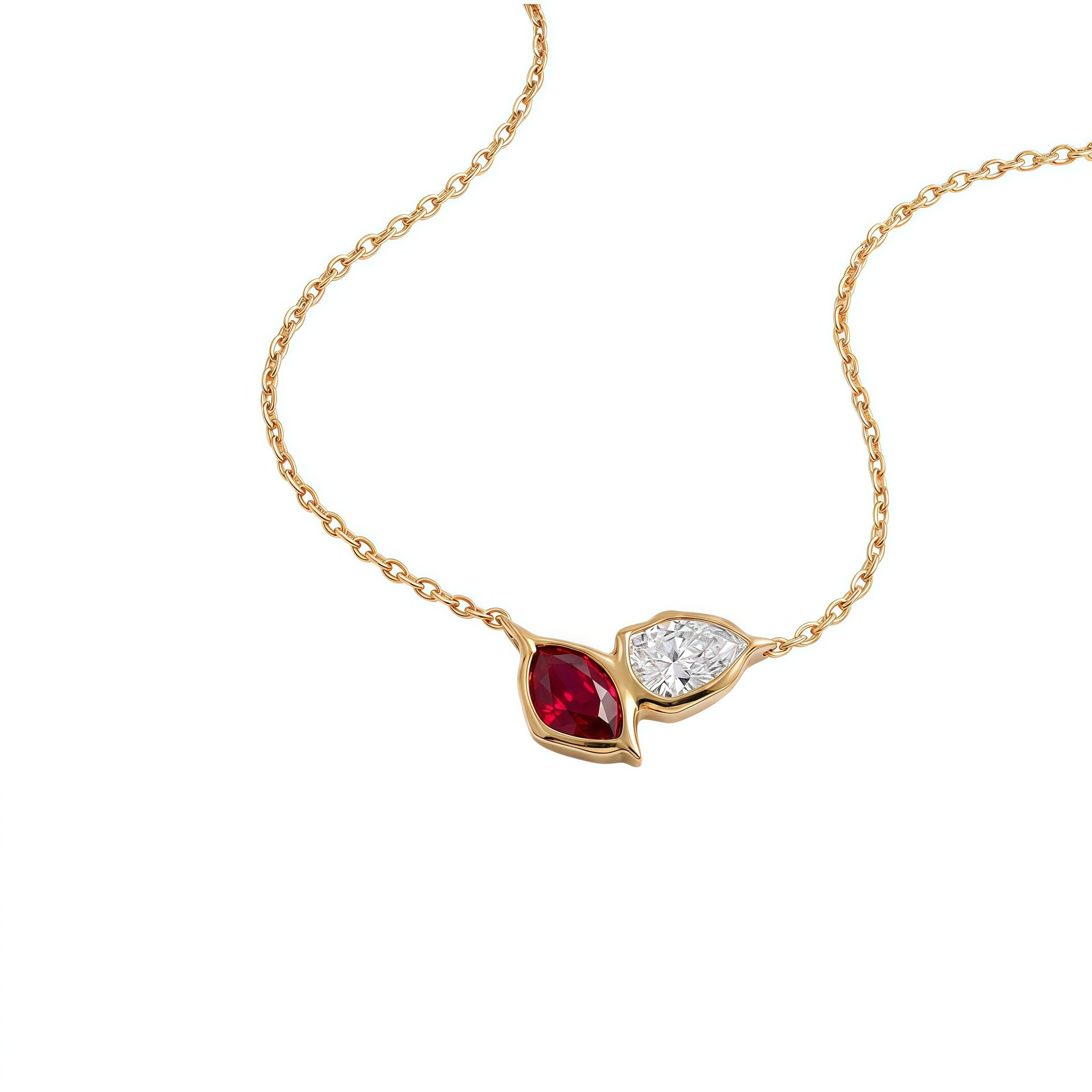 Wholesale Stylish 12 Birthstone Leaf Pendant Necklace Stainless Steel Electroplated Fashion Jewelry Gift