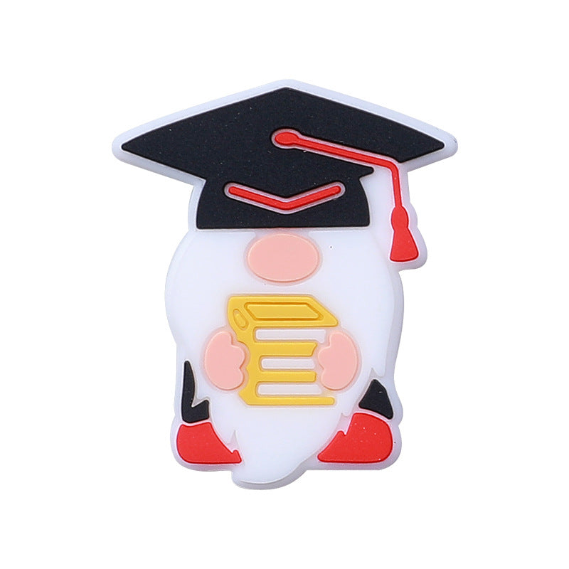 Wholesale 20PCS/PACK Graduation Season Cartoon Dwarf Silicone Beads