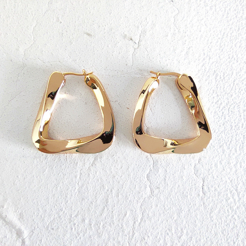 Wholesale Irregular hoop triangular exaggerated geometric earrings