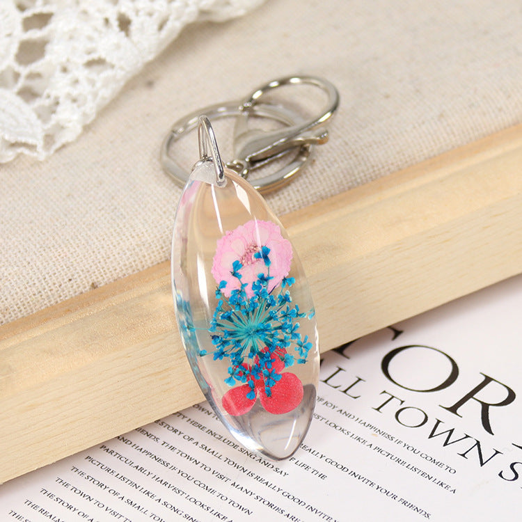 Wholesale 6pcs Dried Flower Natural Plant Specimen Keychain