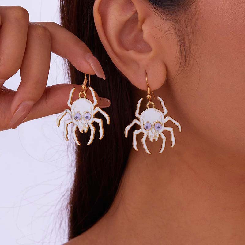 Wholesale Dark Style Halloween Skull Spider Skeleton Pumpkin Earrings