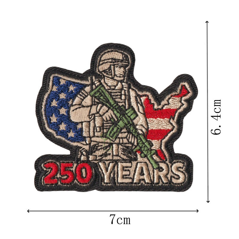 Wholesale Polyester Cotton Iron On Embroidered Patch Set Patriotic USA Eagle Flag Heart Design DIY Fashion Accessory For Coat Decor