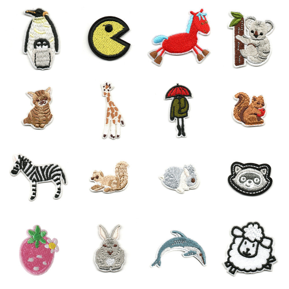 Wholesale Embroidered Cartoon Animal Patches 16Pcs For Hats Clothing DIY Decorative Craft Supply OLY Exclusive