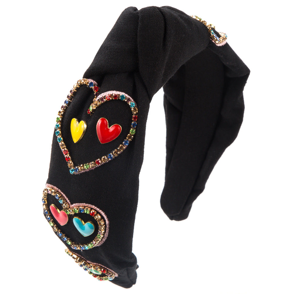 Wholesale Valentine's Day Diamond-drip Oil Love Headband