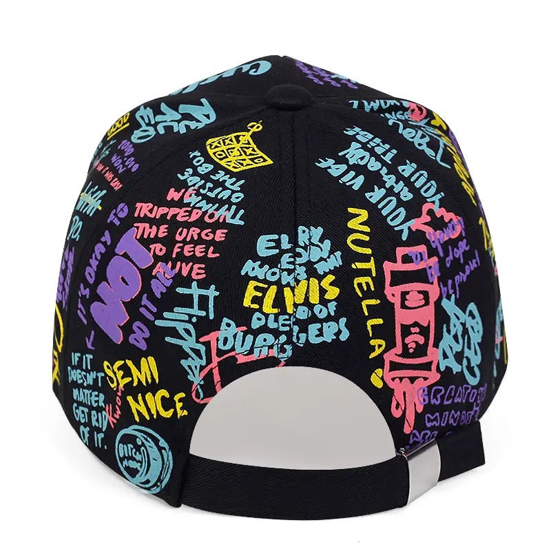 Wholesale Colored Graffiti Cotton Baseball Caps