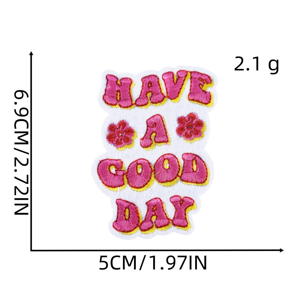 Wholesale Pink Cartoon Embroidery Iron On Patch For Kids Clothing DIY Accessory Gift