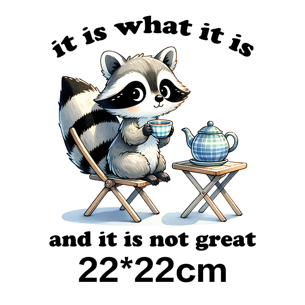 Wholesale 10pcs Fun Raccoon  UV DTF Ready to Press Transfers Wraps