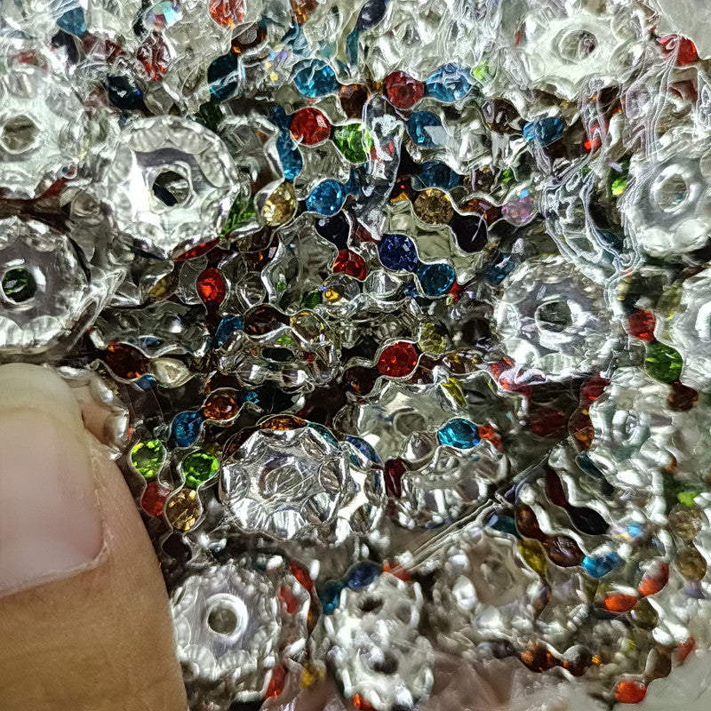 Wholesale 200pcs 12mm Colored Diamond Spacer Round Spacer Beads DIY Handmade Colored Diamond Beads