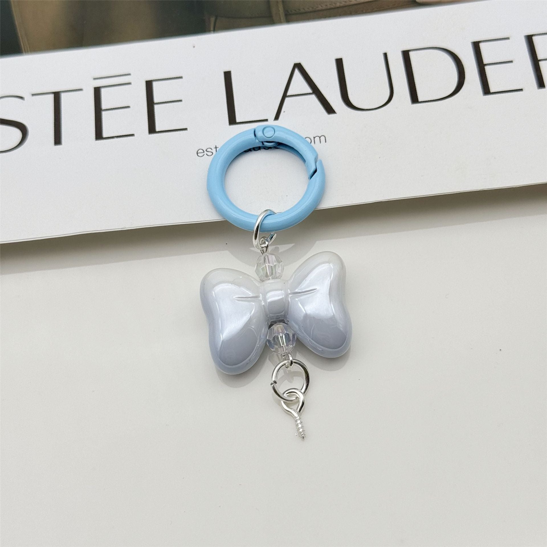 Wholesale Candy Color Bow Keychain Color Spring Buckle Cute Bag Pendant
