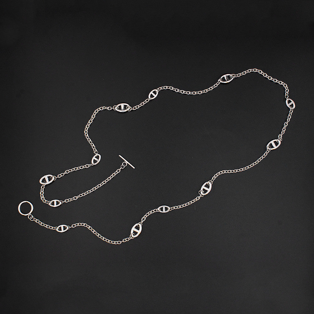 Wholesale Long Pig Nose Sweater Stainless Steel Necklace