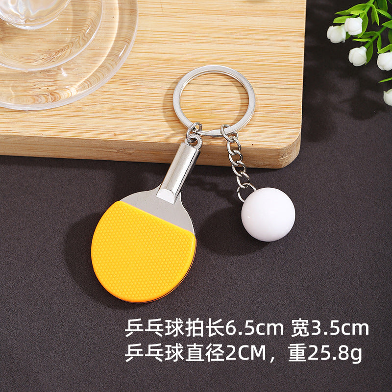 Wholesale Mini Simulation Table Tennis Racket Set Keychain