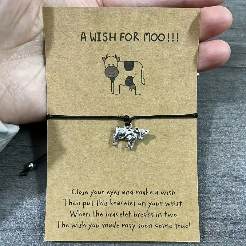 Wholesale Animal alloy pendant with adjustable hand woven bracelet