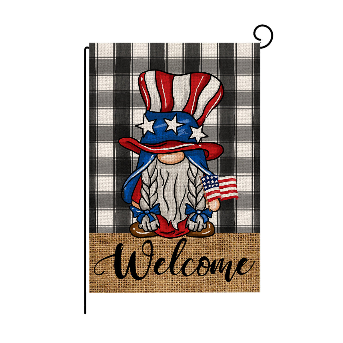 Wholesale Double Sided Garden Flag American Independence Day Linen Print Outdoor Courtyard Decoration Small Flag