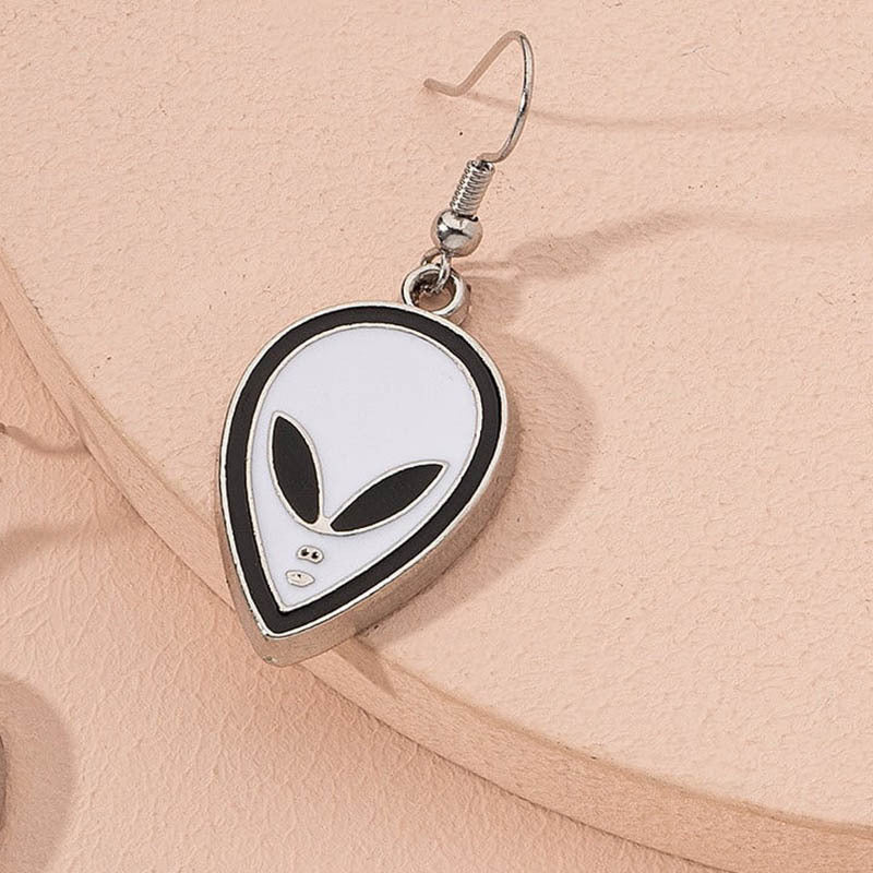Wholesale Drip Oil Alien Alloy Earrings