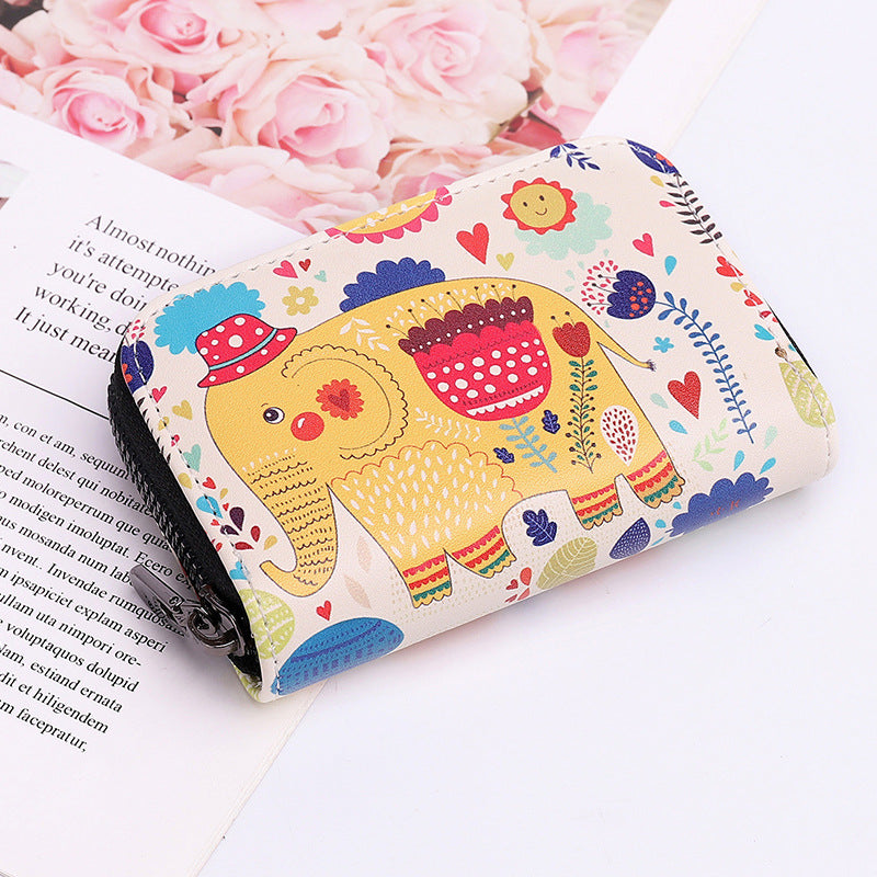 Wholesale Cartoon Character Creative Printing Card Holder Large Capacity Card Holder Zipper Coin Purse