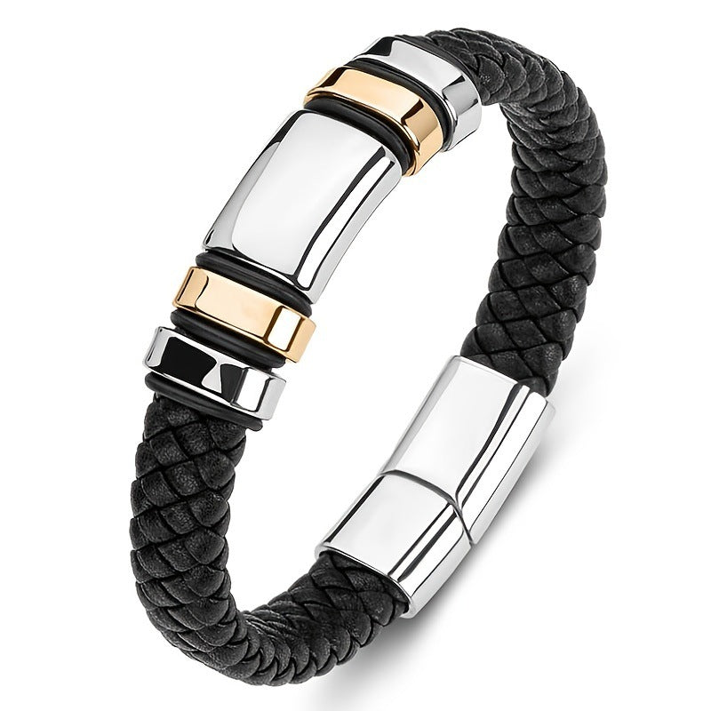 Wholesale of New Fashionable Men's Leather Alloy Bracelet