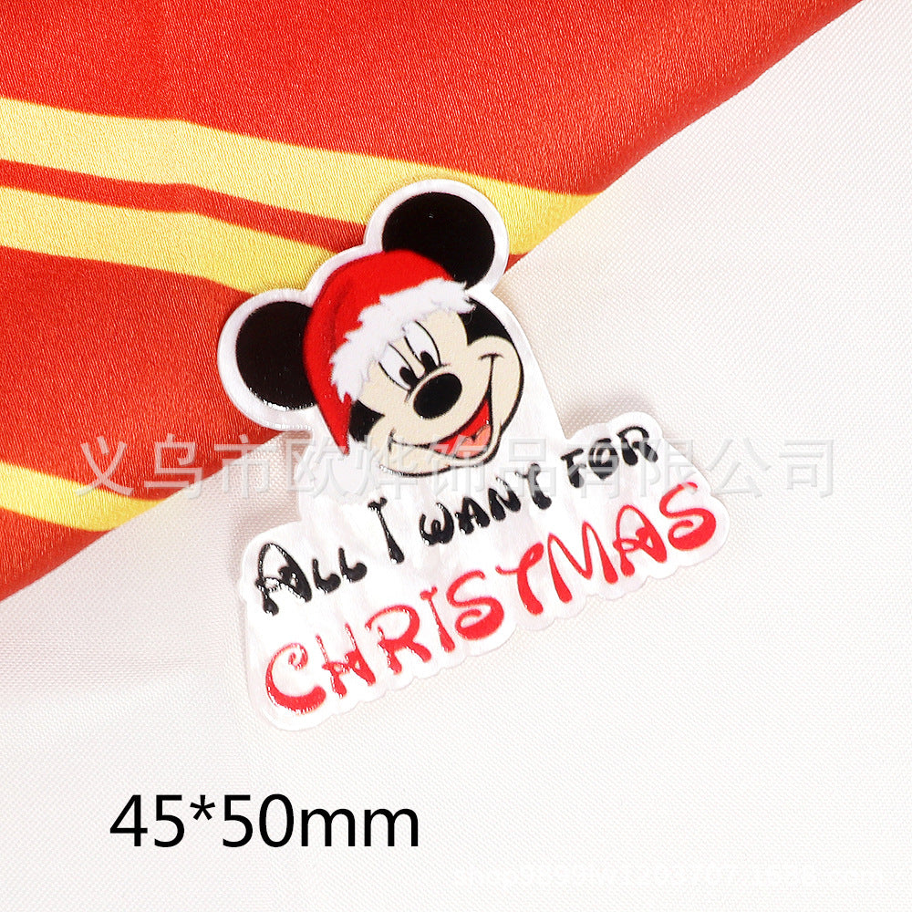 Wholesale 10pcs/pack Powder Cartoon Christmas Snowman Jewelry Acrylic Pin OLY Exclusive