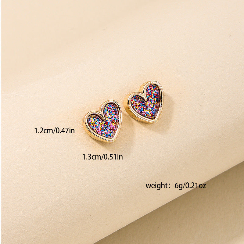 Wholesale 1 Pair of Elegant Cute Sweet Small Exquisite Alloy Fashionable Sweet Cool Love Commuting Versatile Earrings