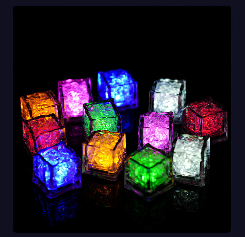 Wholesale Plastic Luminous Ice Cubes/colorful Touch Sensing Night Lights/LED Flashing Ice Cubes