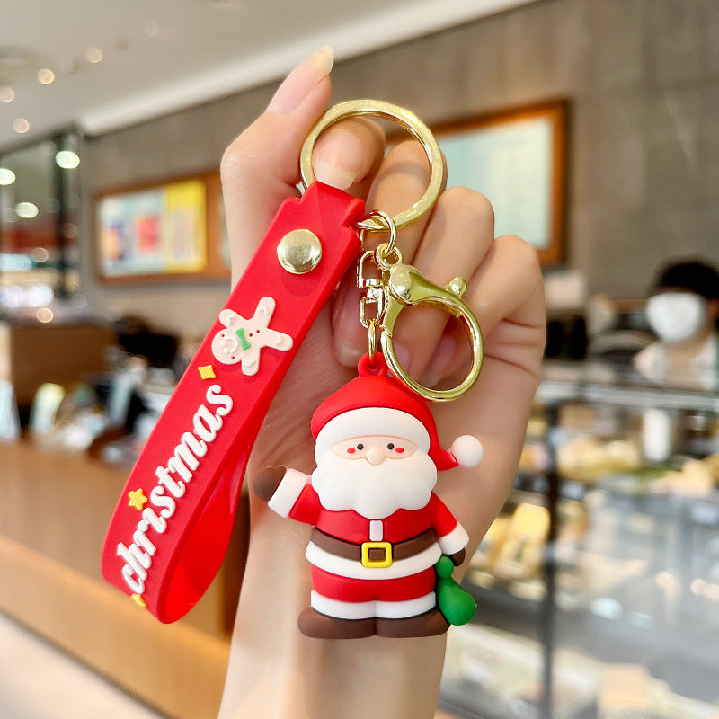 Wholesale Christmas Snowman Car Soft Rubber Keychain
