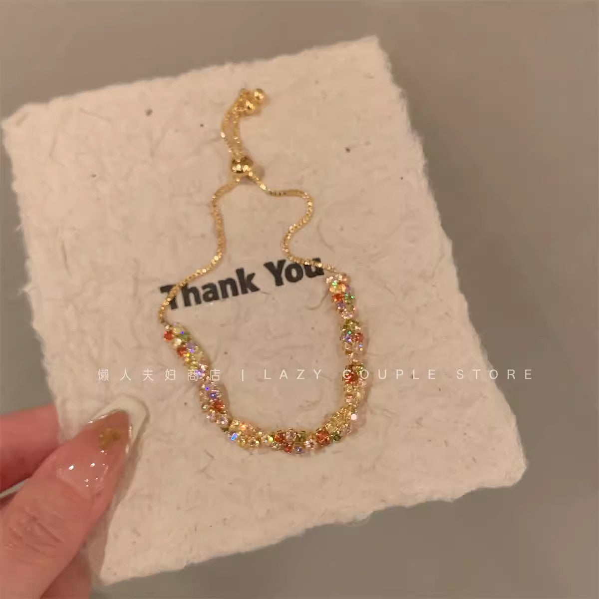 Wholesale Stacked colorful dopamine zircon bracelet twist knot bracelet