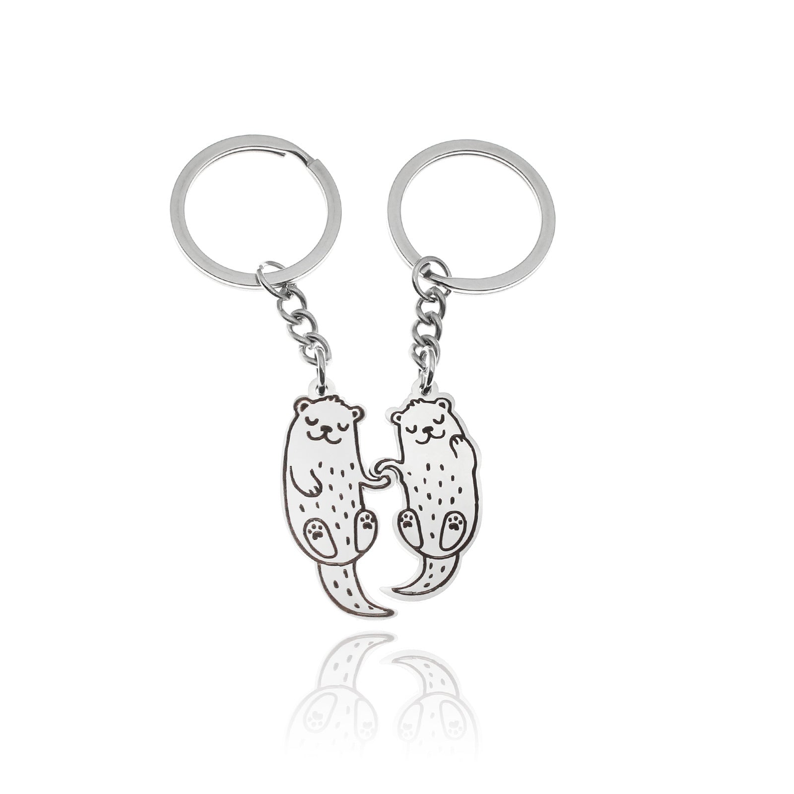Wholesale handle otter pair best friend couple girlfriends metal key