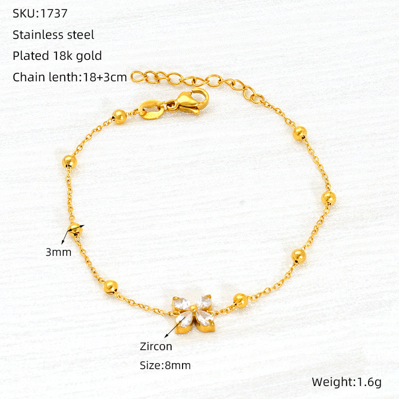 Wholesale Commuter Titanium Steel Zirconia Bracelet