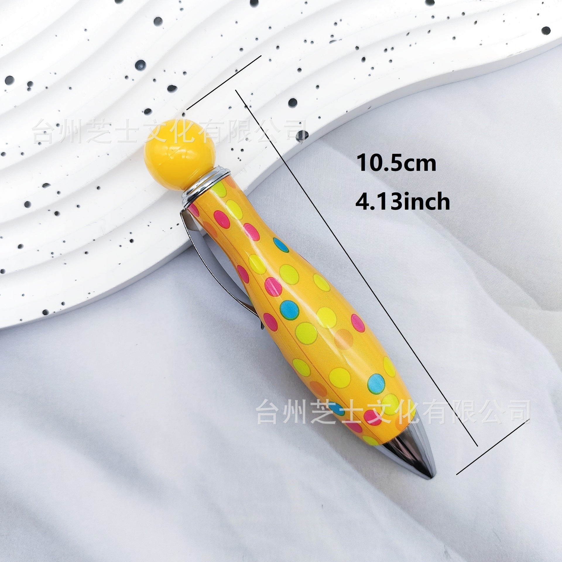 Wholesale 10pcs Multicolor Bowling Ballpoint Pen Cute Spot Print Flower Film Chubby