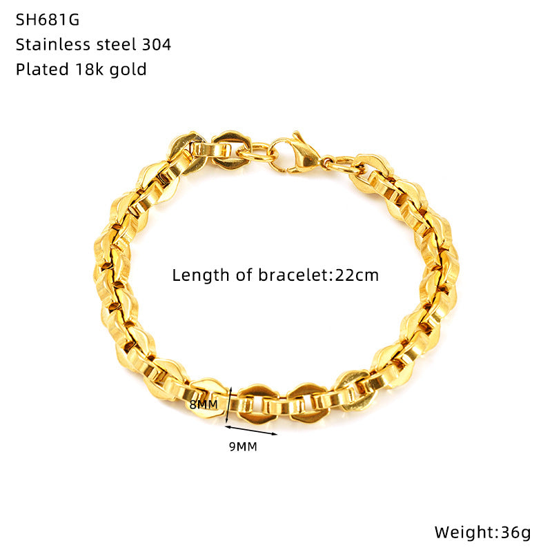 Wholesale fashion stainless steel hip-hop bracelet  unisex jewelry