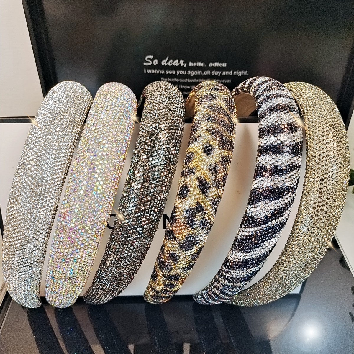 Wholesale High-grade colorful diamond high headband