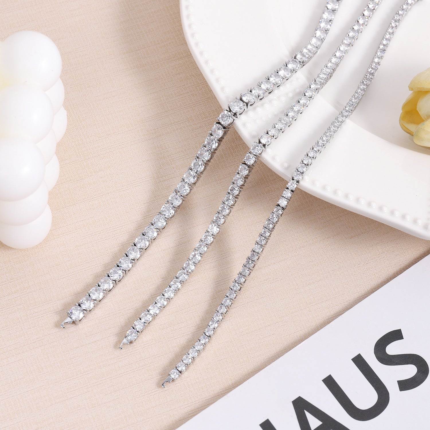 Wholesale Hip Hop Easy Clasp Claw Tennis Ball 3mm 4mm 5mm Zircon Single Row Bracelet