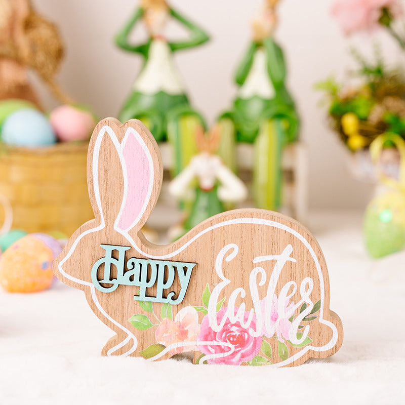Wholesale of Easter Wooden Rabbit Decorations