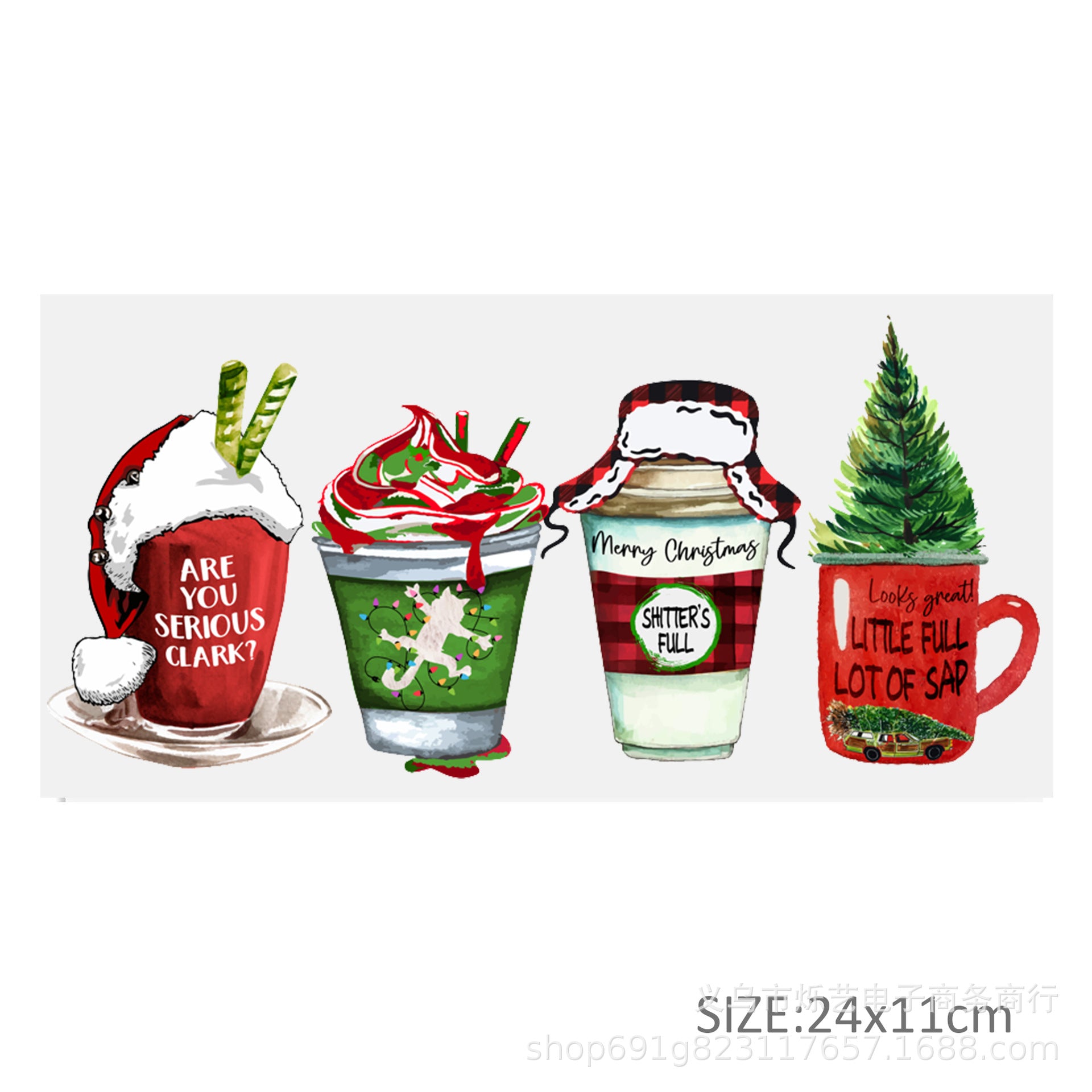Wholesale Christmas  Snowman Drink  16oz Cup UV DTF Wraps