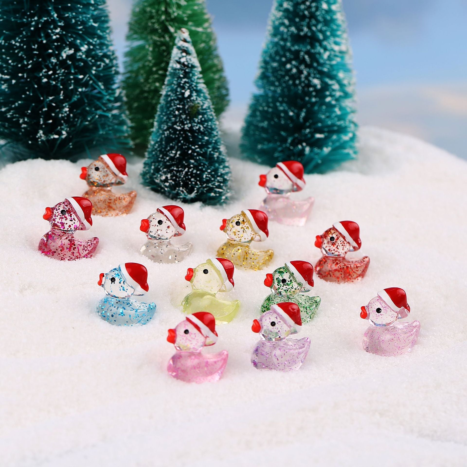 Wholesale DIY Miniature Landscape Decoration Glowing Christmas Duck Doll Accessories