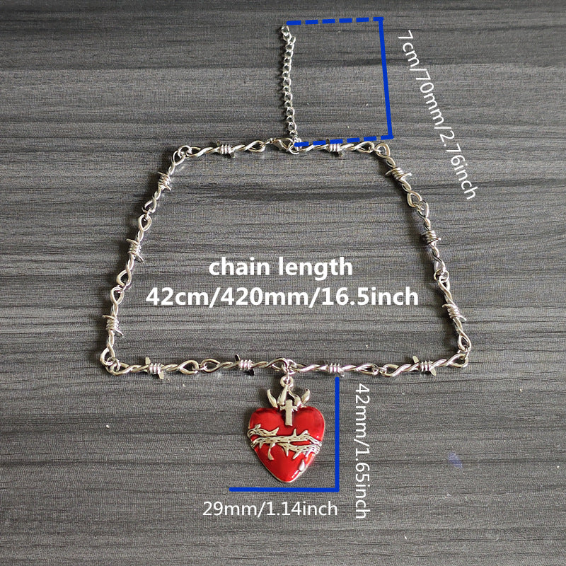 Wholesale Fashion Thorn Chain Striped Oil Drip Love Trend Diy Necklaces