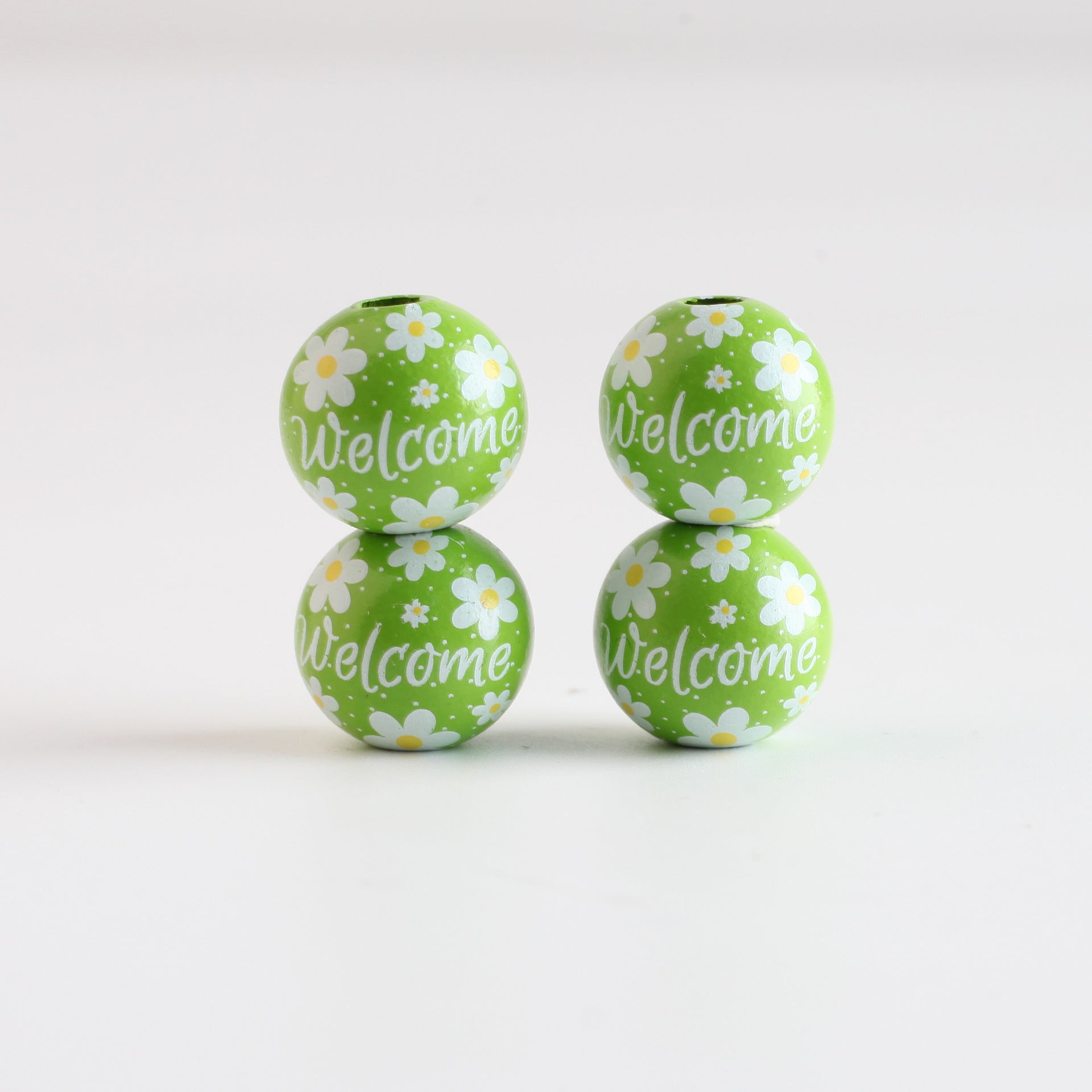 Wholesale 10PCS 4MM Easter Wreath DIY Wooden Beads