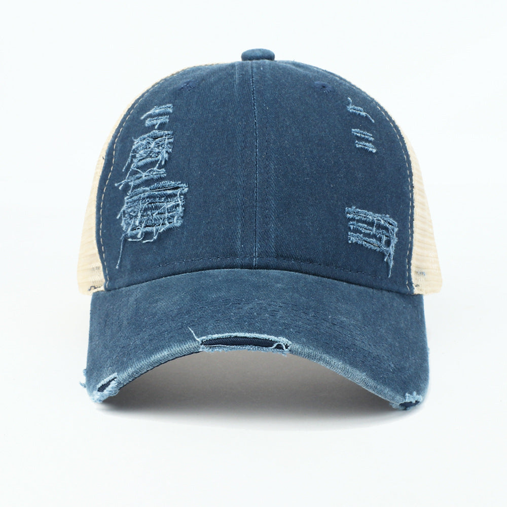 Wholesale Retro Solid Color Light Plate Hole Washed Sunshade Hat