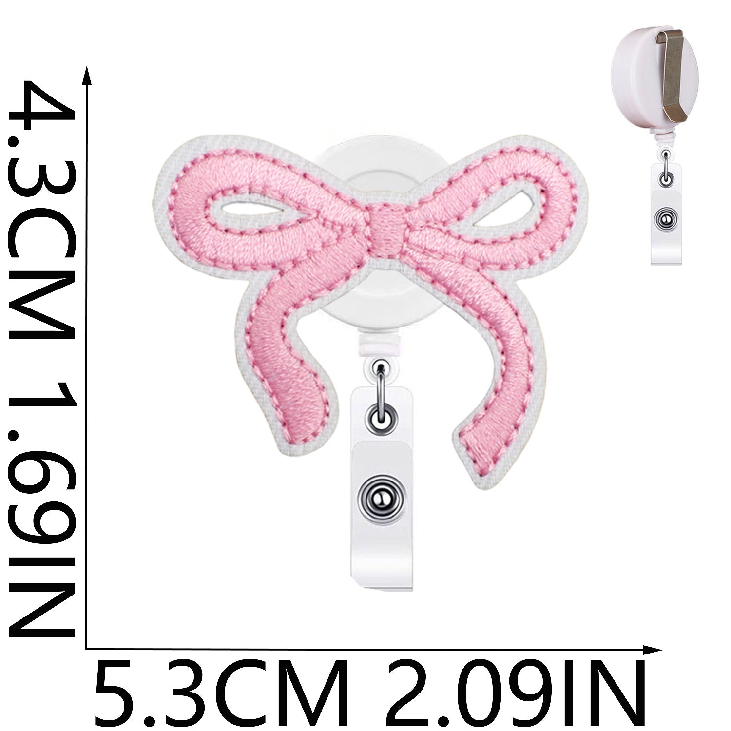 Wholesale Bow ID Clip Decoration Embroidered Cloth Sticker Easy Pull Button Patch Sticker Cherry Alligator Clip Dress-up Embroidered Label Stamp