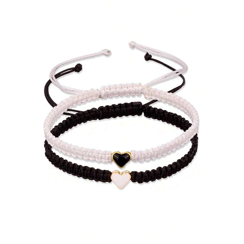 Wholesale Heart Shaped Hand-woven Couple Bracelet