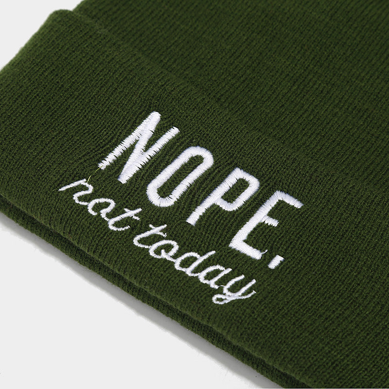 Wholesale Autumn and Winter Letter Embroidery Knitted Beanie