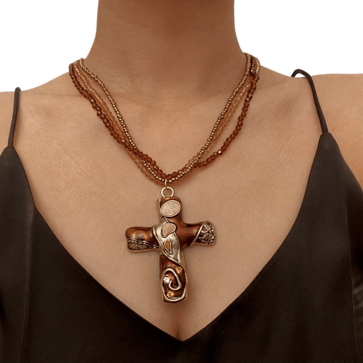 Wholesale Gothic-style cross multi-layer cross necklace