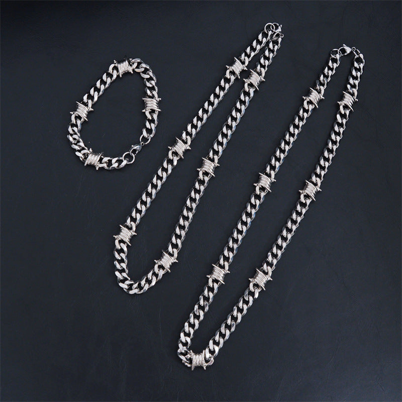Wholesale Cuban Chain Stainless Steel Punk Knot Titanium Steel Necklace