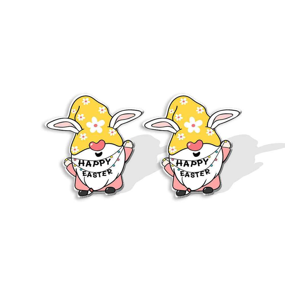 Wholesale Easter Dwarf Rabbit Carrots Plastic Earrings