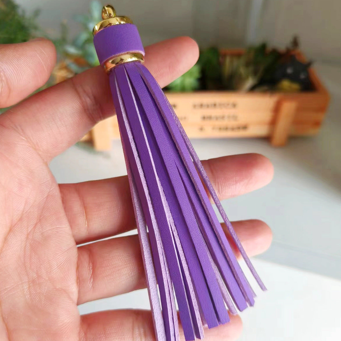 Wholesale Leopard Print PU Leather Tassel Printed Pendant Keychain Accessories