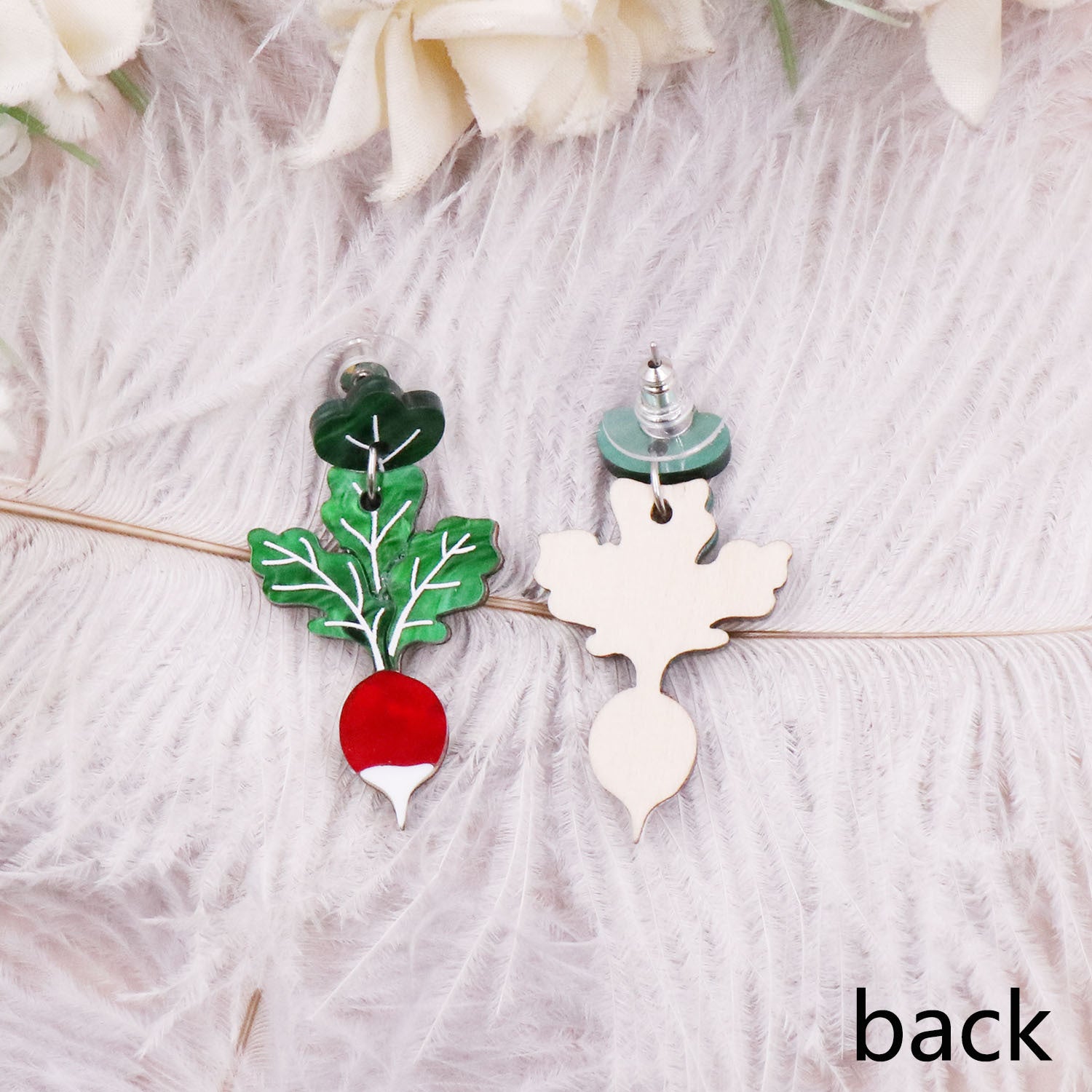 Wholesale Easter Fruit Radish Acrylic Earrings