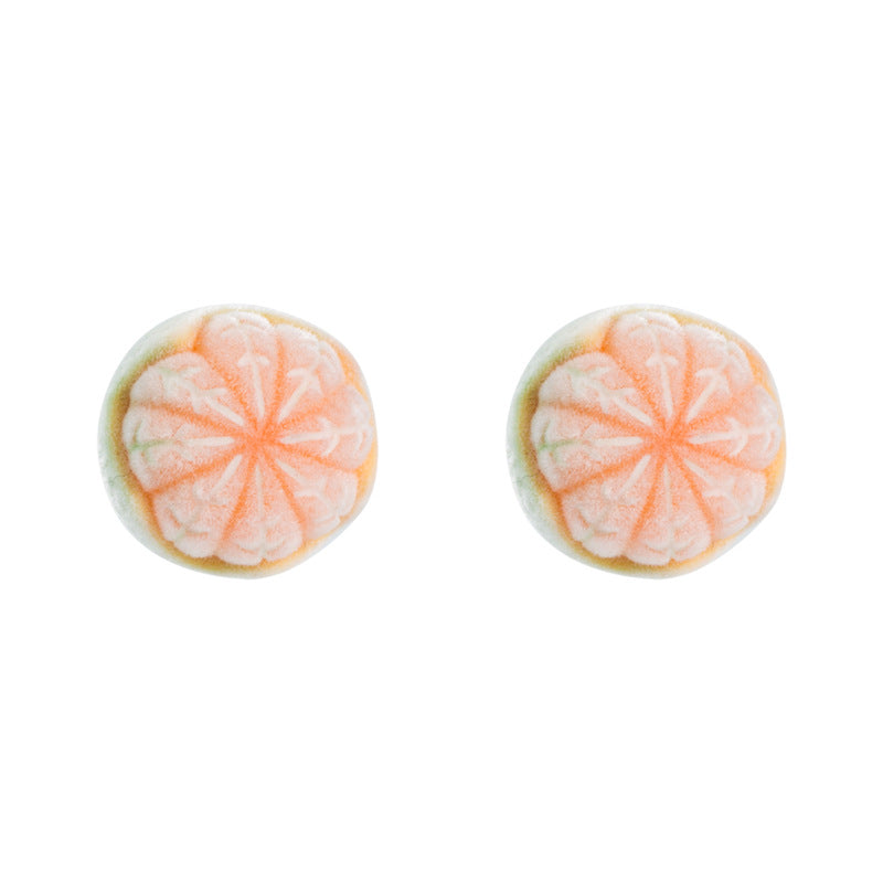 Wholesale Flocking Fruit Cute Fun Earrings