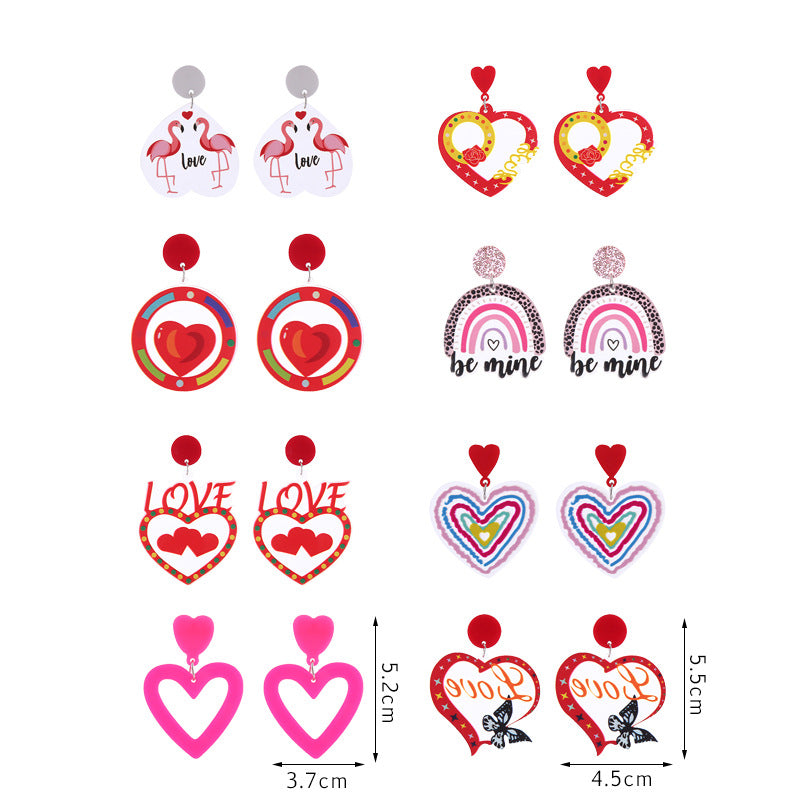 Wholesale Valentine's Day Love Acrylic Earrings