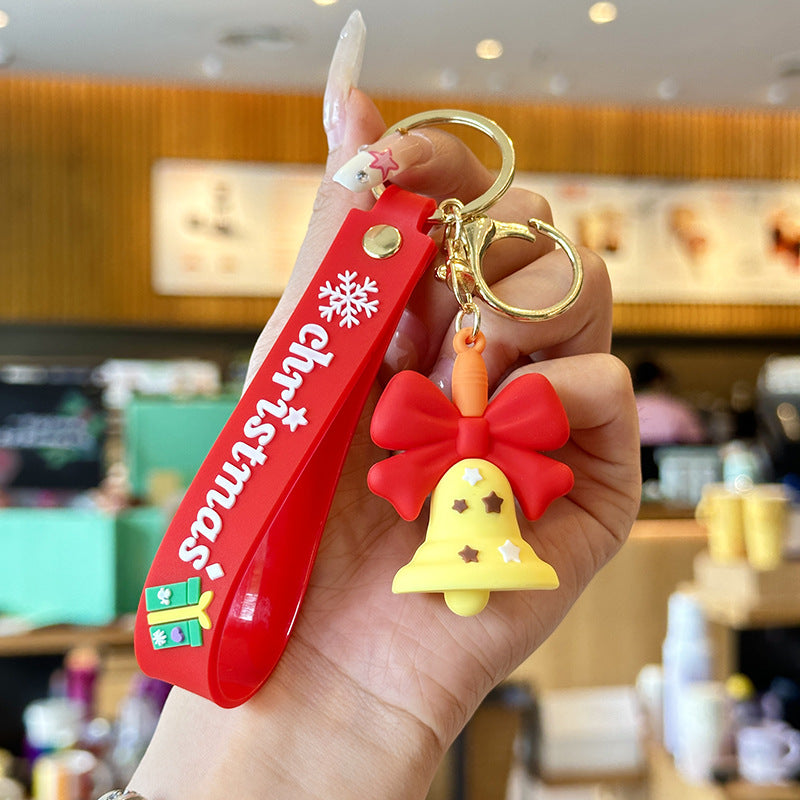 Wholesale Cartoon Santa Claus Soft Glue Cute Elk Keychain