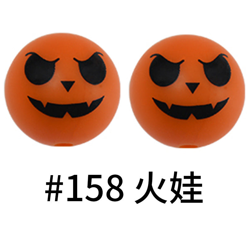 Wholesale 50pcs 16mm Print Silicone Beads Colorful Silicone Water Transfer Beads